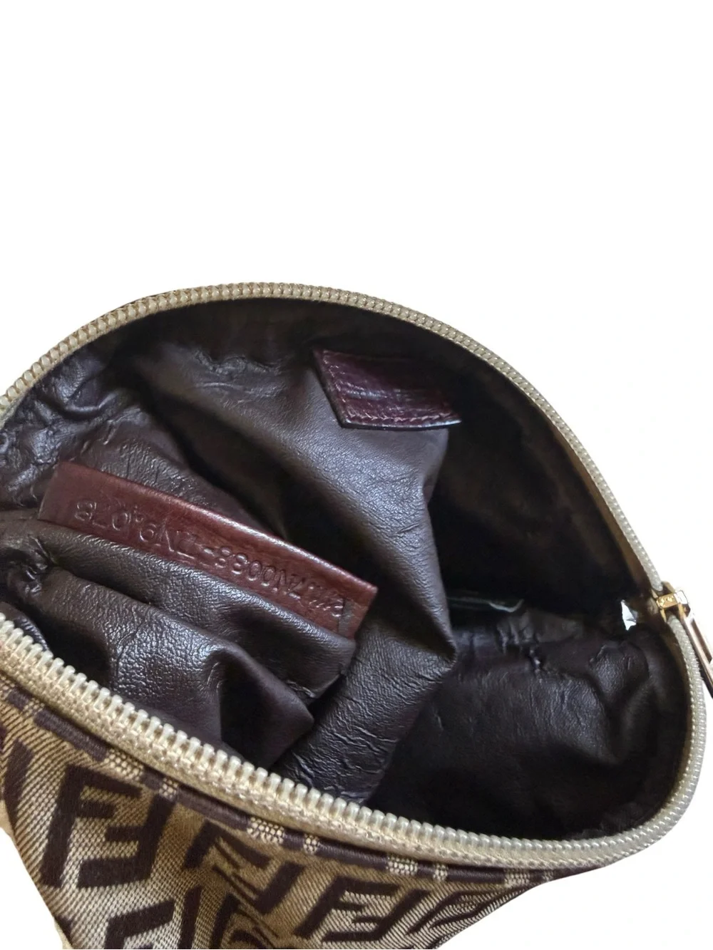 Vintage Y2K Fendi Zucchino FF Monogram Canvas Mini Clutch Bag Brown